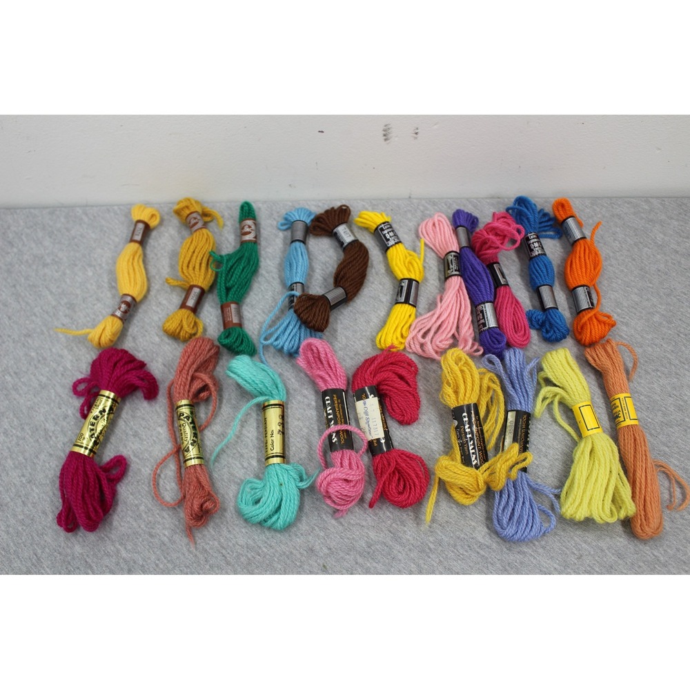 DMC Paterna Yarn Multi Wool Needlepoint Crewel Embroidery Mixed Lot Vintage
